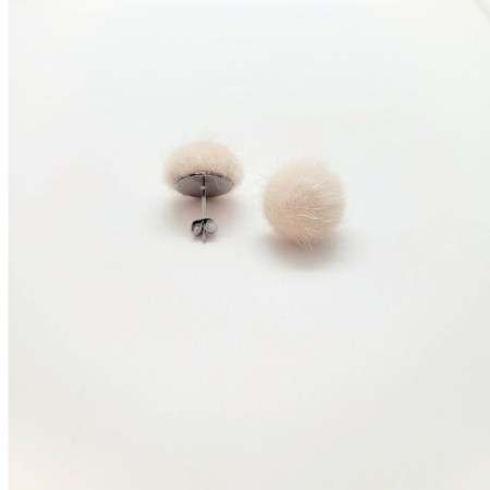 Earrings stud silver steel fur beugh2